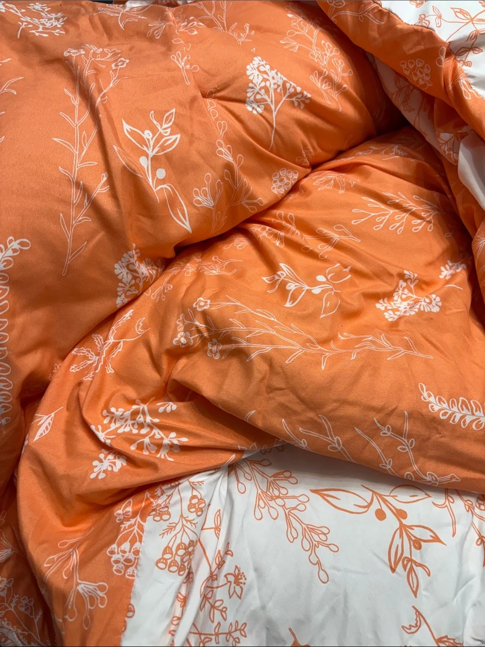 Coral Floral Duvet Cover Set - Unbranded